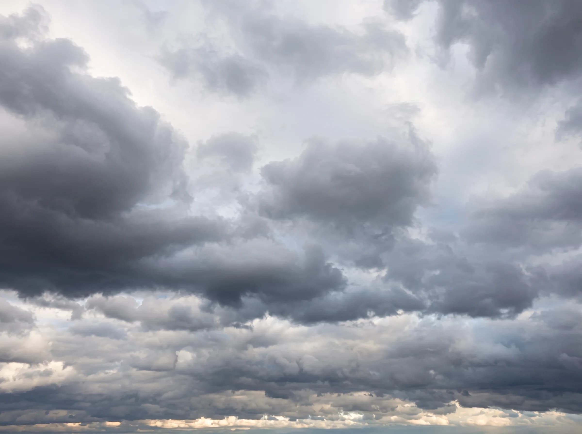 Heavy grey clouds gathering in the sky